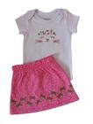 Conjunto Bebê Feminino Body MC + Saia Oncinha Kely & Kety