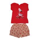 Conjunto Bebê Flamingo Laranja