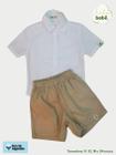 Conjunto Bebê Masculino Camisa Branca + Short Areia