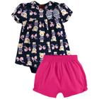 Conjunto Bebê Menina Verão Body e Short Ursa e Laço 2 peças Tam P a G - Kyly