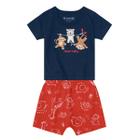 Conjunto bebê menino com bermuda saruel Brandili Baby