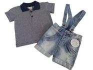 Conjunto Bermuda Suspensório + Camisa Bebê Menino DTuiá 2543