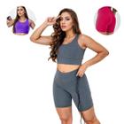 Conjunto Bermuda Top Feminino Academia Blackout