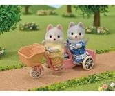 Conjunto Bicicleta Dupla Irma e Irmao Huskys - Sylvanian Families 5637 Epoch