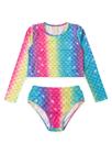 Conjunto Biquíni Infantil Menina Rosa Cropped Proteção UV 50+ Sereia