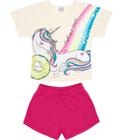 Conjunto Blusa Com Shorts Rovitex Kids Bege