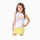 Conjunto blusa cotton regata e shorts saia valeen