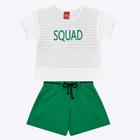 Conjunto Blusa Cropped em Cotton e Shorts em Moletom Infantil Feminino Kyly 1000263