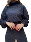 Conjunto blusa e calça de tricô mousse feminino sku 274