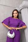 Conjunto blusa e calça roxo