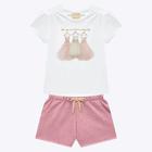 Conjunto Blusa e Shorts Cotton Infantil Feminino Milon 2000379