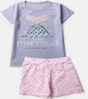 Conjunto Blusa e Shorts Interativo Sereia Infantil E Juvenil