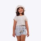 Conjunto Blusa Manga Curta e Shorts Listrado Infantil Menina Vigat 7866