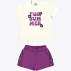 Conjunto Blusa Manga Curta e Shorts Paetê Infantil Menina Have Fun 28932