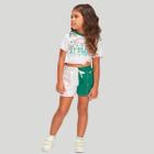 Conjunto Blusa Meia Malha e Short Bicolor - Bambollina