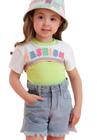 Conjunto Blusa Short Infantil Jeans Verde Petit Cherrie