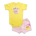 Conjunto Body Bebê Manga Curta Dog Boia