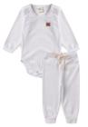 Conjunto Body Canelado Menino - Branco - Ame Kids