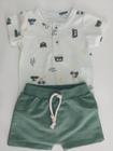 CONJUNTO BODY COM PEITILHO COMBI E BERMUDA NINI & BAMBINI Verde