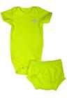 Conjunto Body Curto Bebe Menina Canelado Coracao Brilho