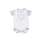 Conjunto Body Curto com Calça Babados Flores Lilás