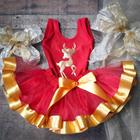 Conjunto Body e Saia de Tule Infantil Rena Natal Natalino