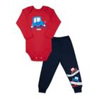 Conjunto Body Manga Longa Baby Duck Comfort Fast Car Vermelho