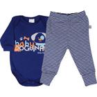 Conjunto Body Suedine Manga Longa Estampa Doguinho + Calça Fio Tinto Pe Reversivel