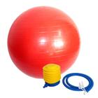 Conjunto Bola Pilates Vermelha 65 Cm + Bomba de Ar Dasshaus Bola Ginastica Bola Academia Bola Yoga