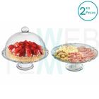 Conjunto Boleira e Suporte para Bolo com Pé de Vidro Lírio Vitazza Prato 32cm para Festa Decoração Armazenamento Mesa Posta Elegante e Sustentável