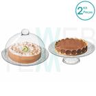 Conjunto Boleira e Suporte para Bolo de Vidro Pluma Vitazza Pratos 32cm para Festa, Decoração, Armazenamento, Servir Mesa Posta Elegante e Sustentável