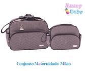 Conjunto Bolsa G + Frasqueira Maternidade Milão cinza/preto - CBG0008