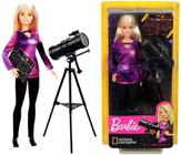 Conjunto Boneca Barbie Menina Loira Profissões Quero Ser Astrofísica - National Geographic - Mattel