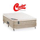 Conjunto Box Casal Castor c/ Colchão Molas Premium Tecnopedic 138x188x70 - Alta Qualidade