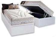 Conjunto: box com baú branco + colchão herval american solteirão 96x203x73