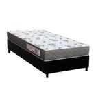 Conjunto Box Solteiro: Colchão Espuma Orthoflex D33 ComfortPedic Black + Base CRC Suede Black(88x188)