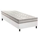 Conjunto Box Solteiro: Colchão Espuma Paropas D33 D45/ Pro Sono Double Face Prata + Base CRC Courano White (88x188)