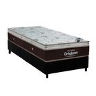 Conjunto Box Solteiro: Colchão Molas Ortobom Ensacadas Sleep King + Base CRC Suede Black (88x188)