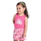 Conjunto Brandili Infantil Verão Menina Blusa e Short Meia Malha Sofisticado e Moderno 55660