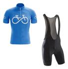 Conjunto Bretelle Gel Camisa Bike Forever Speed Ciclismo Pro - Decole