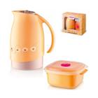 Conjunto Bule Garrafa Térmico De 700ml + Pote Plástico 480ml Sanremo SR1011-63 Amarelo