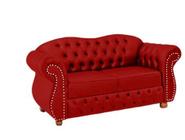 Conjunto c/ 2 Namoradeiras Chesterfield Merlo 2 Lugares - Suede Vermelho / Decoração, recepção, sala tv estar - Novo Encanto