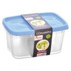 Conjunto c/ 2 Potes Retangulares Graduados 1,5 l