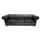 Conjunto c/ 2 Sofás Chesterfield Capitone Luis XV Corano Preto 1,80M / Decoracao , sala tv estar, recepção