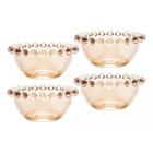 Conjunto C/4 Bowls de Cristal Pearl Âmbar - Wolff