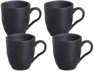 CONJUNTO C/ 4 CANECAS ORGÂNICO PRETO MATTE 273ml