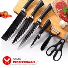 Conjunto C/6 Peças Facas Tesoura Descascador Cozinha - RELET