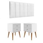 Conjunto Cabeceira Cama Casal 1,40 Com Mesa de Cabeceira Quarto berlim Branco ENVIA SOMENTE 01 KIT