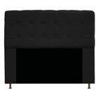 Conjunto Cabeceira Estofada Mel 160cm e Calçadeira Mel 160cm Tecido Sintético Preto