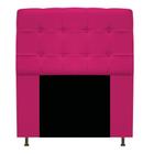 Conjunto Cabeceira Estofada Mel 90cm e Calçadeira Mel 90cm Tecido Sintético Pink